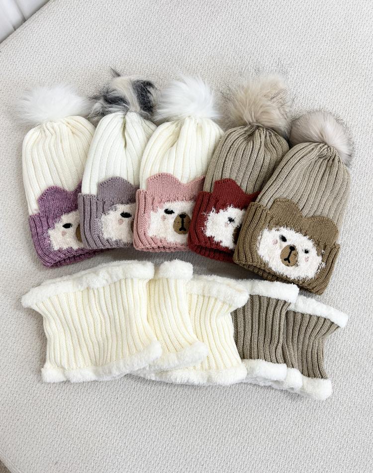 24763 کلاه و شال رینگی پرند(3تا5سال)